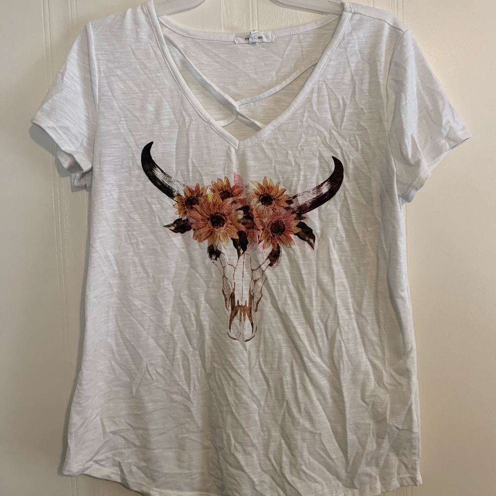 Cow skull t shirt